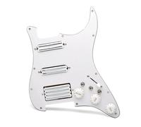 Loaded Prewired Pickguard Set High Output Loaded Prewired Scratchplate 2 Mini Humbucker SSH Electric Guitar Pickguard Pickup(White)