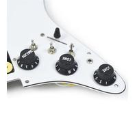 Loaded Prewired Pickguard Set Left Hand For SSH Electric Guitar Pickguard Pickup(White A)