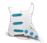 Loaded Prewired Pickguard Set Multi Colour SSS Prewired Guitar Pickguard Mini Humbucker Electric Guitar Loaded Prewired For ST Style Guitar(White 3)