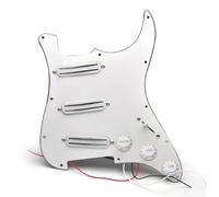 Loaded Prewired Pickguard Set Multi Colour SSS Prewired Guitar Pickguard Mini Humbucker Electric Guitar Loaded Prewired For ST Style Guitar(White 9)
