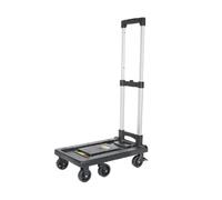 Loading Folding Portable Trolley Courier Cargo Luggage Small Household Trailer Garage(Black,Medium)