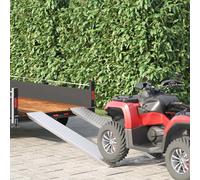 Loading Ramp Foldable Galvanised Steel Silver 159x23x5cm 200kg Non-Slip Outdoor
