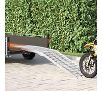Loading Ramp Silver Aluminium 230x44x5 cm Foldable Outdoor 680kg Portable Strong