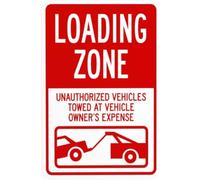 Loading Zone Unauthorized Vehicles Towed At Vehicle Owner Expense Warning Sign Metal Security Signs Safety Wall Decor Use For Home Business Yard Garden Office Street Road Gift For Women Men 8x12 Inch