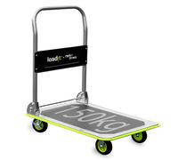 Loadit 150kg Heavy Duty Platform Trolley on Wheels - Foldable Flatbed Cart Sack Truck - Folding Hand Barrow Dolly for Moving Warehouse - Professional Industrial Transport Equipment