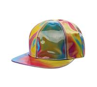 LOADREAM Marty McFly Hat Replica Future Baseball Cap Curved Bill Rainbow Cosplay Cap Shining Adjustable Adult - - One size