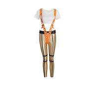 LOADREAM The 5th Fifth Element Role Play Leeloo Costume Orange Suspender Sexy Bodysuit Women Adults Christmas Party Gifts (Leeloo Costume Adults, S)