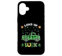 Loads Of Luck St Patrick's Day Buffalo Plaid Truck Shamrock Case for iPhone 16 Plus