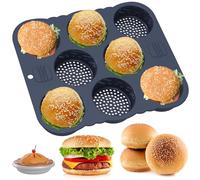 Loaf Bun Pan Hamburger 8 Cavity Muffin Maker Silicone Baking Dish Bread Pan Oven Molde De Silicona para Horno Cooking Molds for Homemade Bread Black