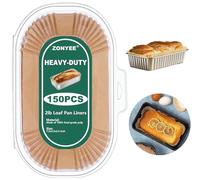 Loaf Tin Liners 2lb, 150 Pack Cake Tin Liners for Baking Bread and Cakes, Non-Stick Bread Pan Liner