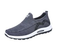 Loafer Men's Canvas Trainers Summer Mesh Breathable Lightweight Sports Shoes Plain Slip On Soft Sole Cushioning Walking Shoes Outdoor Running Casual Summer Shoes 39-41.5 EU, gray, 8.5 UK