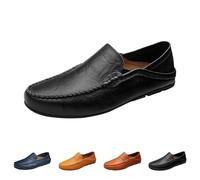 Loafer Winter Lightweight 37-47 EU Moccasins Business Casual Shoes Low | Flat Sole Leather Shoes Plain Business Shoes Large Size Suit Shoes Comfortable Men's Shoes