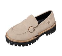 Loafer Women's Flat Slippers Moccasins Women's Loafers with Thick Sole and Round Toe, Fashionable and Casual Slip Tower Shoes Made of Suede with Low Top, Comfortable Slip On Comfortable Shoes Comfort