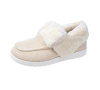 Loafer Women's Lined Winter Shoes Slip On Shoes Warm Low Shoes Autumn Winter Boots Women's Shoes Flat Work Shoes Slip On Canvas Trainers Boat Shoes Casual Shoes Walking Shoes, gold, 9 UK