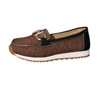 Loafer Women's Moccasins Flat Low Shoes Leather Shoes Slip-On Mary Jane Casual Shoes Comfortable Elegant Casual Classic Walking Shoes Business Shoes Sneakers, brown, 7 UK