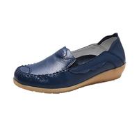 Loafer Women's Moccasins Flat Slippers Women Shoes Comfortable Soft Soled Fashionable One Head Mom Low Shoes Slip-On Shoes Comfortable Shoes Flats, blue, 8 UK
