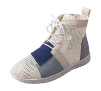 Loafers Ladies Fashion Solid Lace Up Comfortable Ventilation Thick Soled Casual Sports Shoes White