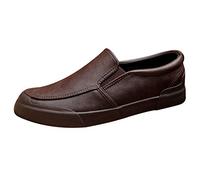 Loafers Shoes for Men, Leather Driving Shoes, Flat Breathable Casual Moccasins, Classic Business Outdoor Shoes, Casual Work Office Comfort Shoes, Commuter Walking Shoes for Men Coffee