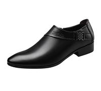 Loafers Shoes For Men, Mens Slip-On Leather Shoes, Fashion Solid Color Simply Shoes, Pointed-Toe Low Heel Buckle Shoes, Comfy Lightweight Walking Shoes, Casual Work Office Durable Shoes
