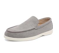 Loafers Shoes for Men Slip on Trainers Casual Boat Non Slip Comfortable Deck Shoes Work Soft Penny Driving Shoes Grey Size 6 UK