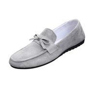 Loafers Shoes for Men Wide Fit Slip On Walking Shoes Non Slip Flat Slip-On Hands Free Loafer Trainers Lightweight Breathable Casual Orthopedic Trainers Comfortable Jogging Hiking Shoes Grey