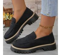 Loafers Shoes for Women,Orthopedic Platform Loafers,Women's Loafers & Moccasins,Women's Slip-On Loafers,Comfort Low Top Suede Leather Loafers,Light Weight Platform Round Toe Business Walking Shoe