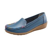 Loafers Women Wide Fit Slip On Shoes Closed Toe Sandal Style Solid Colour Slope Heel Casual Walking Footwear Smart Everyday Summer Wear Travel Outfit Resort Style Daily Wear