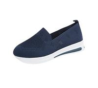 Loafers Womens Wide Fit Slip On Walking Shoes Breathable Mesh Trainers Non Slip Flats Slip-On Hands Free Loafers Flat Wedge Sneakers No Laces Comfy Casual Orthopedic Trainers Jogging Hiking Shoes