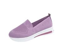 Loafers Womens Wide Fit Slip On Walking Shoes Breathable Mesh Trainers Non Slip Flats Slip-On Hands Free Loafers Flat Wedge Sneakers No Laces Comfy Casual Orthopedic Trainers Jogging Hiking Shoes