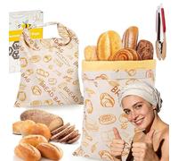 Loafguard Beeswax Bread Bag, Reusable Beeswax Bread Bag, 12x17inch Cotton Bees Wax Breadbags, Stays Fresh Up To 3x Longer, For Keeping Toaster Loaf Sandwich Fruits Vegetables Fresh (F,1PC)