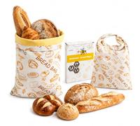 LoafGuard Beeswax Bread Bags - Reusable bread bags, 100% pure cotton beeswax lining, keeps bread naturally fresh, eco-friendly kitchen storage, natural bread preserver
