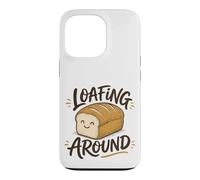 Loafing Around Funny Bread Pun Cartoon Case for iPhone 13 Pro