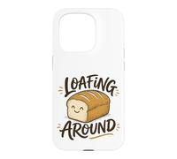 Loafing Around Funny Bread Pun Cartoon Case for iPhone 15 Pro