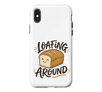 Loafing Around Funny Bread Pun Cartoon Case for iPhone X/XS