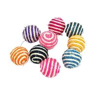 LOAFTWICRE Cat toys 5pcs Cat Pet Sisal Rope Weave Ball Teaser Play Chewing Scratch Catch Toy Interactive For Dog