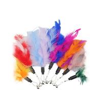 LOAFTWICRE Cat toys 5pcs Random Mix Feather Cat Toy Replacement Accessories Bright Color Teaser Pet