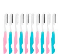LOAFTWICRE Eyebrow Razor Folding Eyebrow Trimming Knife Portable Blade Hair Removal Cutters Razor Makeup Tools Facial Scraper(10pcs-mixed color)