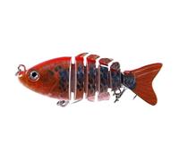 LOAFTWICRE Lure Fake Bait Fish With 2Hooks 1Pieces 3.15Inch 3D Eye Six-Segment Hard(Color1)