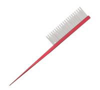 LOAFTWICRE Pet Comb Aluminum Handle Stainless Steel Teeth Pet Detangling Comb(Red Comb)