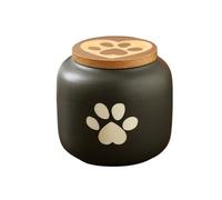 LOAFTWICRE Pet Urn Ceramic Pet Ashes Storage Box Memorials Funeral Urn For Moisture Proof With Lid(-Black-180ml)