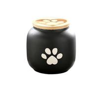 LOAFTWICRE Pet Urn Ceramic Pet Ashes Storage Box Memorials Funeral Urn For Moisture Proof With Lid(-Black-500ml)