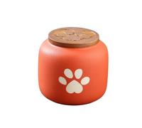 LOAFTWICRE Pet Urn Ceramic Pet Ashes Storage Box Memorials Funeral Urn For Moisture Proof With Lid(-Red-180ml)