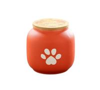 LOAFTWICRE Pet Urn Ceramic Pet Ashes Storage Box Memorials Funeral Urn For Moisture Proof With Lid(-Red-500ml)