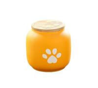 LOAFTWICRE Pet Urn Ceramic Pet Ashes Storage Box Memorials Funeral Urn For Moisture Proof With Lid(-Yellow-500ml)