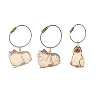 LOAFTWICRE Transparent Cat Fur Display Capsule Pet Hair Memorial Keepsake With Keychain Bag(SetB-3PCS)