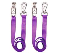 Loaged Adjustable Nylon Cross Tie （2 Pack）- with Panic Snap and Bull Snap - Adjusts from 44.5" to 78.3" (Purple)