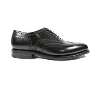 Loake 302 Black Polished Leather Mens Oxford Brogue Shoes UK 8 Black