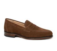 Loake Imperial Mens Suede Penny Loafers - UK 8, Brown
