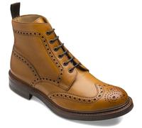 Loake Mens Bedale Brogue Boots Brown Oxblood Burnished Leather Mens Shoes