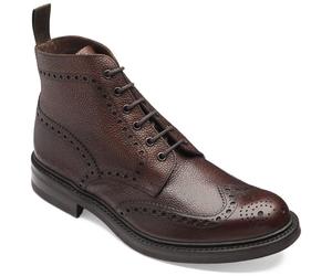 Loake Mens Bedale Brogue Boots Brown Oxblood Burnished Leather Shoes UK8 To UK11